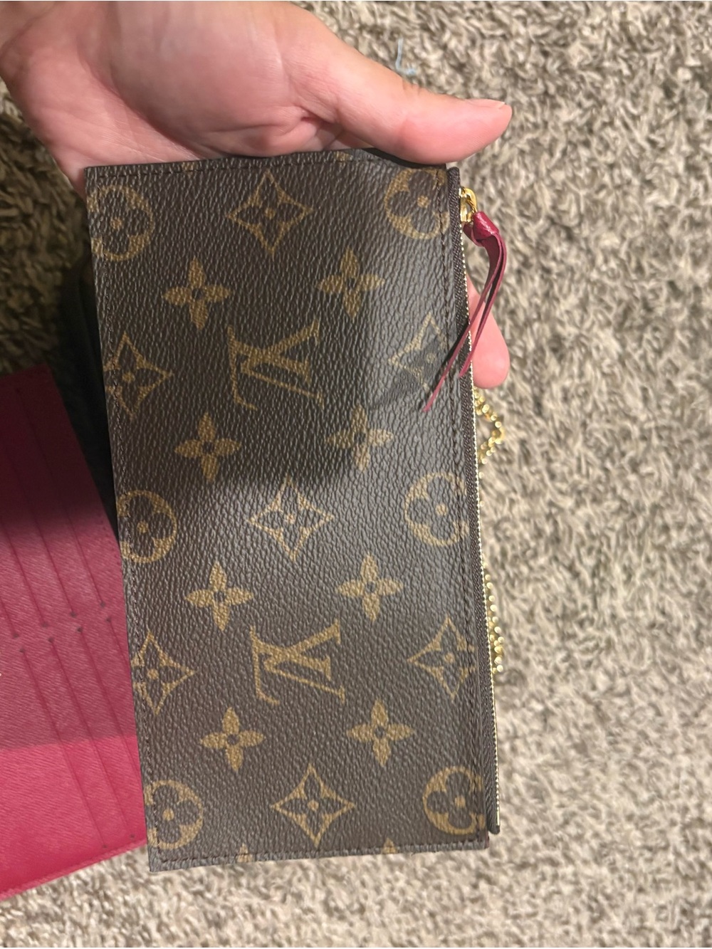 Louis Vuitton Brown Monogram Crossbody Wallet with Gold Chain - Picture 12 of 16